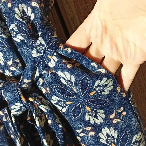 Anthropologie -Laia Norma jump suit wide leg floral v-neck back zipper size XS - Picture 4 of 11